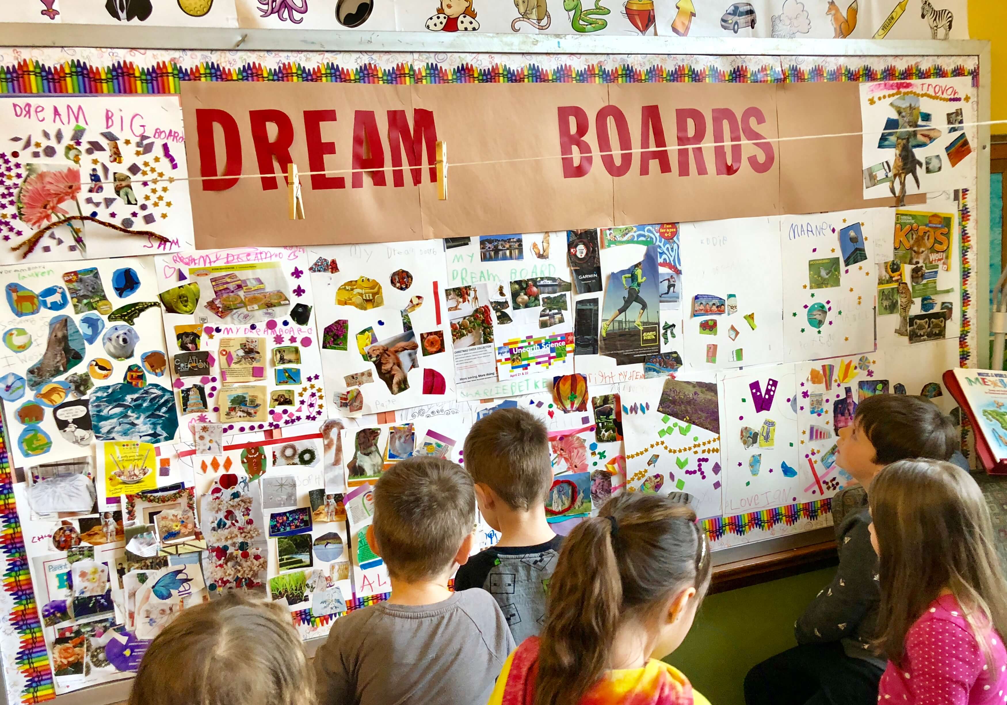 Motivational activity idea for kids: dream boards
